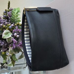 COACH Black Large Leather Cosmetic Case